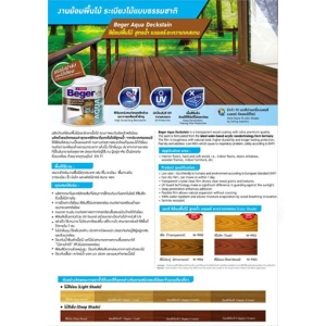  สีย้อมพื้นไม้สูตรน้ำ Aqua Deckstain สีไม้แดง (M-9905) 1 กระป๋อง
