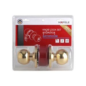 ลูกบิดประตูสแตนเลสสตีล (ประตูห้องน้ำ) สีทองเหลืองเงา HAFELE 489.10.405