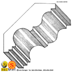 ไม้คิ้ว ไม้บัว ตกแต่ง no. D37 (ขนาด 4″)