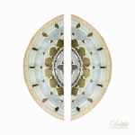 กระจกประตูหน้า Original Navio 02 Gold ขนาด 42×108 cm. Delphi Luxury Door