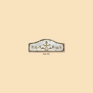 กระจกรางทอง ช่องแสงบน Gold Series (Ara-03) ขนาด 58×160 cm.
