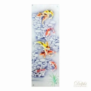 กระจกสีประตูห้องน้ำ Athena-03 ขนาด 56×162.5 cm. Delphi Luxury Door