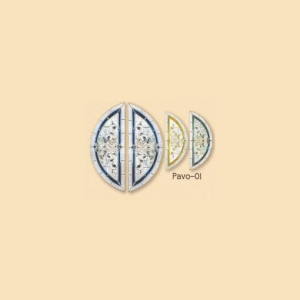 กระจกรางทอง บานกลาง Gold Series (Pavo 01) ขนาด 42×108 cm.