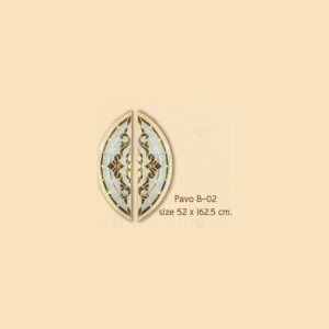 กระจกรางทอง บานกลาง Gold Series (Pavo B-02) ขนาด 52×162.5 cm.