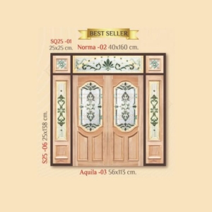 กระจกรางทอง ช่องแสงมุม Gold Series (SQ25-01) ขนาด 25×25 cm.
