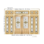 กระจกประตูหน้า Crystal Orcadia C 05 ขนาด 56×132 cm. Delphi Luxury Door