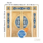 กระจกประตูหน้า Original Navio 06 ขนาด 42×108 cm. Delphi Luxury Door