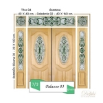 กระจกประตูหน้า Original Palazzo 03 Green ขนาด 39.4×90.7 cm. Delphi Luxury Door